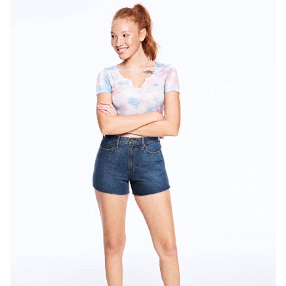 High rise cut off jean shorts